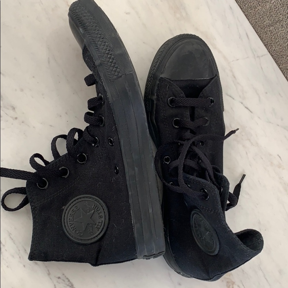 High top all black converse